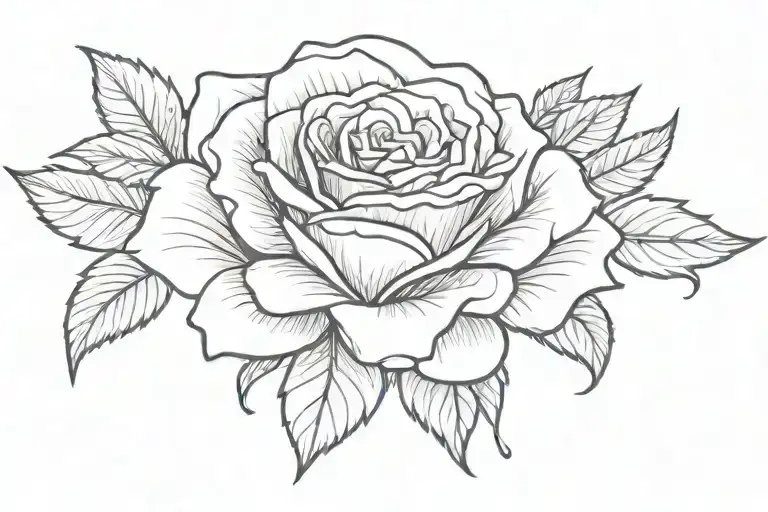 Blue outlined rose with the word FlyGuy in middle going across throat  tattoo design idea