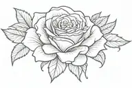Blue outlined rose with the word FlyGuy in middle going across throat  tattoo design idea