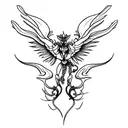 pheonix wings scorpion orchids tattoo design idea