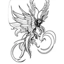 pheonix wings scorpion orchids tattoo design idea