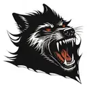 bloody wolf in full anger issues tattoo design idea