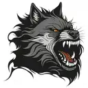 bloody wolf in full anger issues tattoo design idea