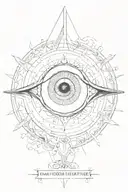 image of the Single eye of illumination with the quotes of "I AM,  I CREATE"  tattoo design idea