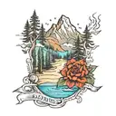 Edgewood Lake Tahoe outline tattoo design idea