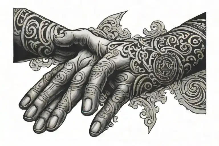 hand of god tattoo design idea