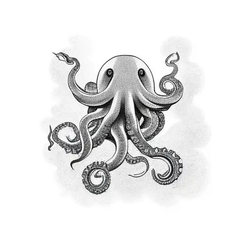 giant octopus attacking a japanese submarine tattoo design idea