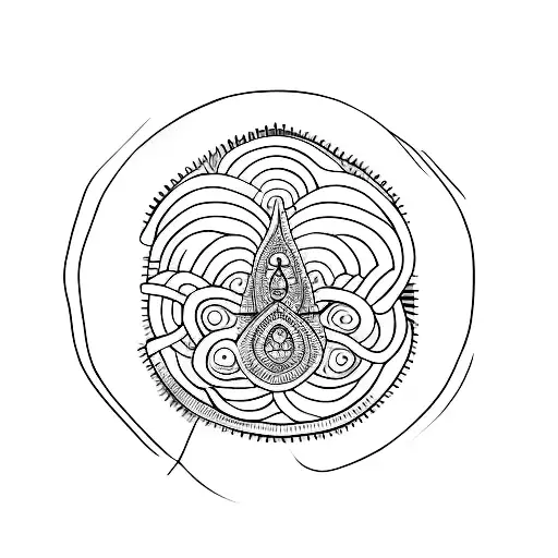 minimalist design of Katakamukha mudra tattoo design idea