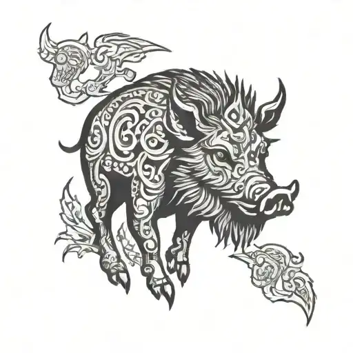 pagan boar tattoo design idea