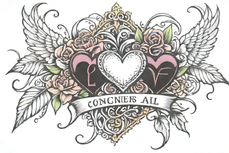 Love conquers all tattoo design idea
