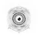 Imagine a surreal scene where a cosmic portal opens up, revealing a breathtaking celestial landscape. tattoo design idea