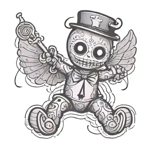 voodoo doll tattoo design idea