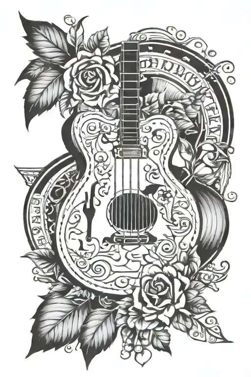 Country music theme tattoo design idea