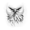 A realistic depiction of a bird shedding a single tear made of feathers tattoo design idea