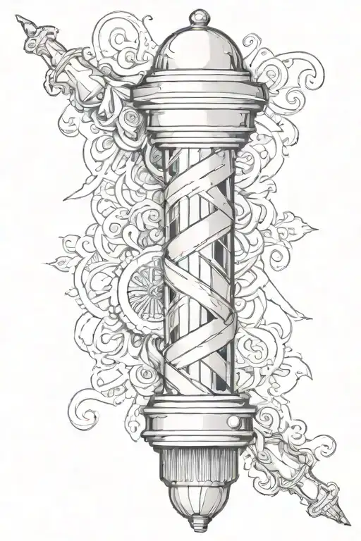 barber pole inspired design tattoo design idea