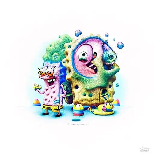 spongebob and patrick tattoo design idea