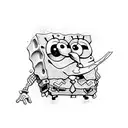 spongebob and patrick tattoo design idea