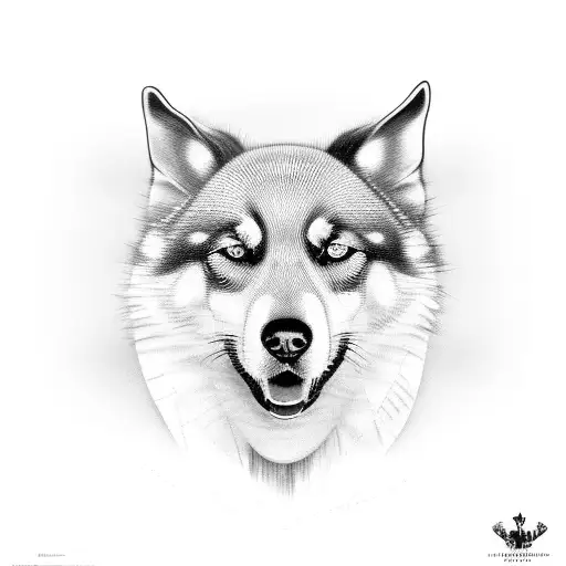 Finnish Lapland dog tattoo design idea
