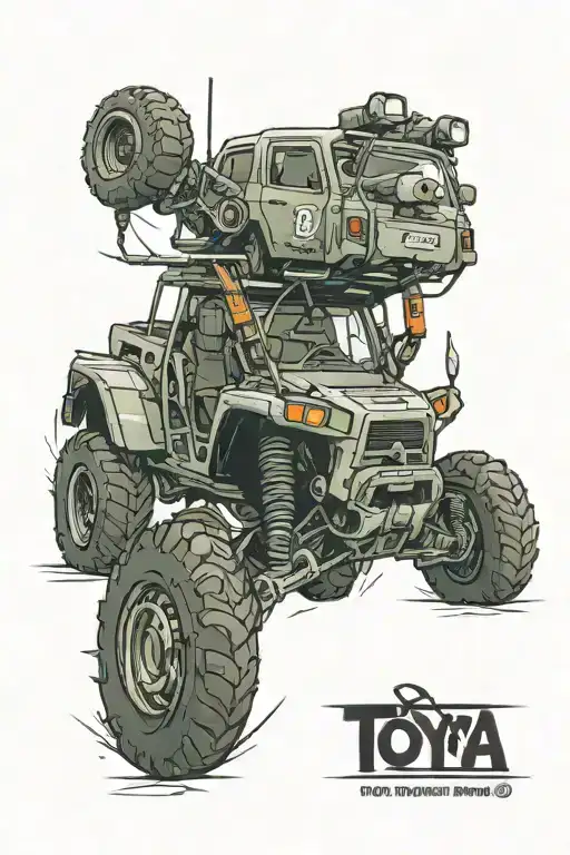 Toyota, offroad tattoo design idea