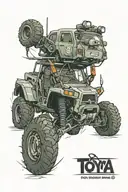 Toyota, offroad tattoo design idea
