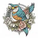 anka bird and equal tattoo design idea