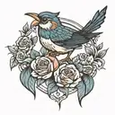 anka bird and equal tattoo design idea