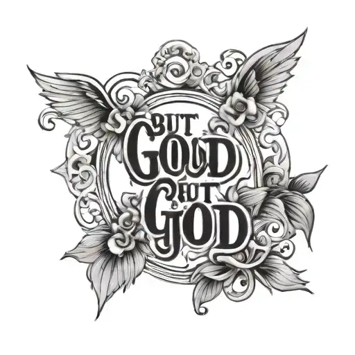 Bible verse quote "but God" tattoo design idea