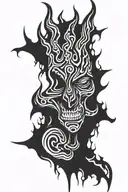 melted demon tattoo design idea