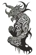 melted demon tattoo design idea