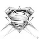 superman with lex luthor and metropolis in the background  tattoo design idea