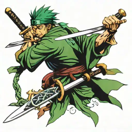 Zoro 3 sword tattoo design idea