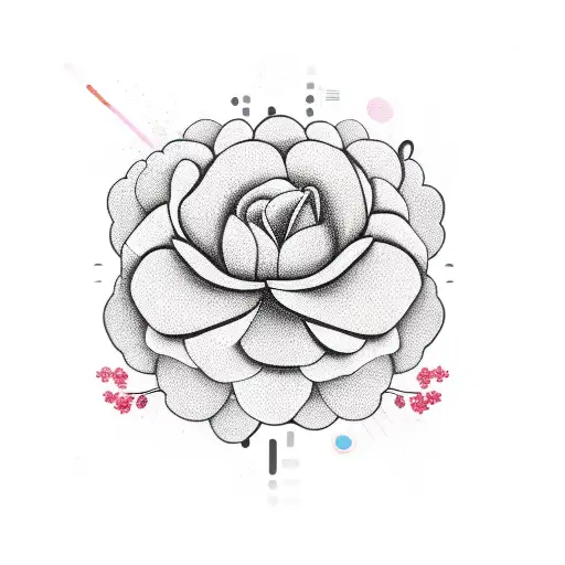 Microphone surrounded by blooming flowers tattoo design idea