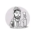 Bartender serving drinks in a lush jungle setting tattoo design idea