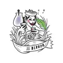 Bartender serving drinks in a lush jungle setting tattoo design idea