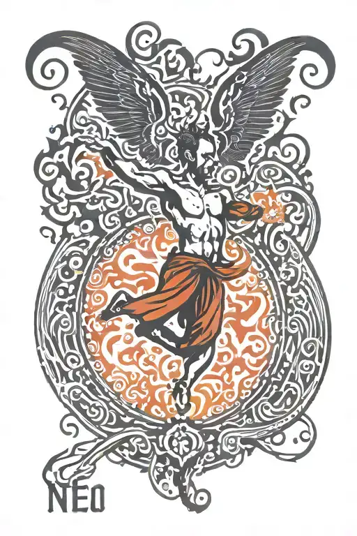 Dave Matthews Firedancer Logo: This will be the central element of the tattoo. Number 41: Positioned above the Firedance tattoo design idea