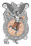 Dave Matthews Firedancer Logo: This will be the central element of the tattoo. Number 41: Positioned above the Firedance tattoo design idea