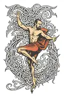 Dave Matthews Firedancer Logo: This will be the central element of the tattoo. Number 41: Positioned above the Firedance tattoo design idea