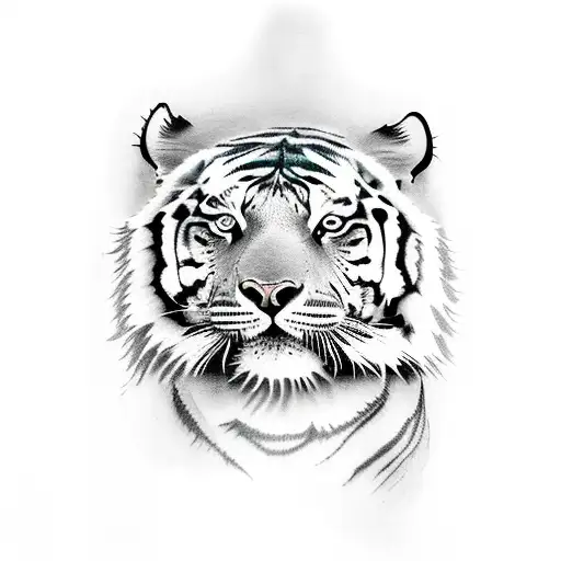 Jesus and tiger  tattoo design idea