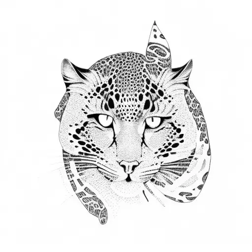 Lace and leopard print tattoo design idea