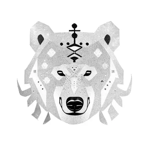 Nordic tribal polar bear tattoo design idea