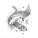 Pisces Aquarius cusp yung yang tattoo design idea