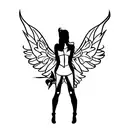 assassin or angel type figure with wings  tattoo design idea
