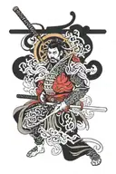 japanese home, samurai, sword tattoo design idea