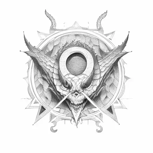 ouroboros with satanic touch to it tattoo design idea
