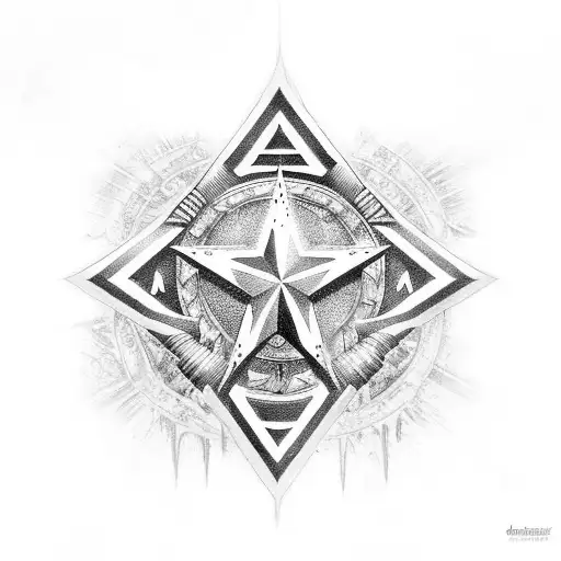 US Army star With 1986-2014 in roman numerals under it tattoo design idea