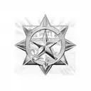 US Army star With 1986-2014 in roman numerals under it tattoo design idea