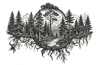 dark forest tattoo design idea