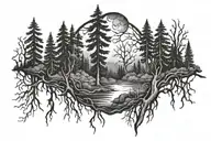 dark forest tattoo design idea