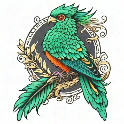 quetzal bird tattoo design idea