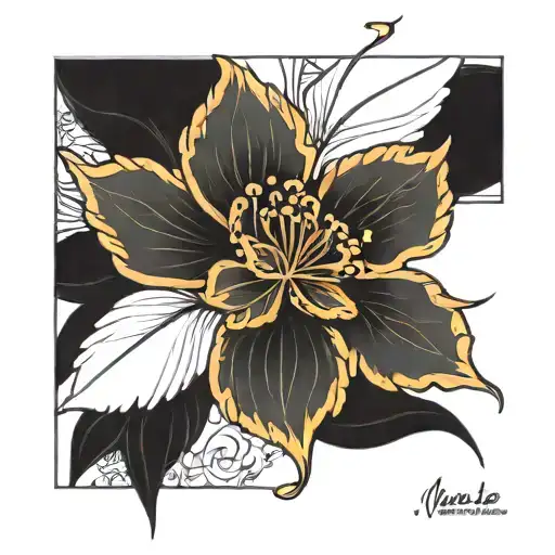 thin line flower for lower back tattoo design idea