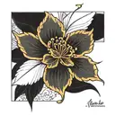 thin line flower for lower back tattoo design idea